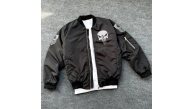ERKEK Siyah Askeri Tarz Bomber Mont Punisher Skull Detaylı Fermuarlı Cepli - Siyah ERKEK Siyah Askeri Tarz Bomber Mont Punisher Skull Detaylı Fermuarlı Cepli - Siyah