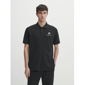 Erkek Pike Polo Yaka Tişört Düğmeli Baskılı T-Shirt - Beyaz