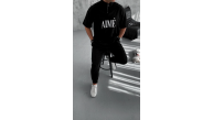 ERKEK Tişört Yakalı Yarım Fermuarlı Kısa Kol Baskılı T-Shirt - Siyah ERKEK Tişört Yakalı Yarım Fermuarlı Kısa Kol Baskılı T-Shirt - Siyah