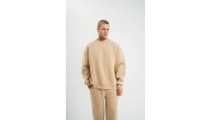 Erkek Uzun Kol Bisiklet Yaka 3 iplik Pamuklu Kışlık SweatShirt - Bej Erkek Uzun Kol Bisiklet Yaka 3 iplik Pamuklu Kışlık SweatShirt - Bej