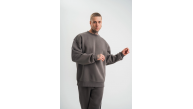 Erkek Uzun Kol Bisiklet Yaka 3 iplik Pamuklu Kışlık SweatShirt - Füme Erkek Uzun Kol Bisiklet Yaka 3 iplik Pamuklu Kışlık SweatShirt - Füme