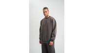 Erkek Uzun Kol Bisiklet Yaka 3 iplik Pamuklu Kışlık SweatShirt - Füme Erkek Uzun Kol Bisiklet Yaka 3 iplik Pamuklu Kışlık SweatShirt - Füme