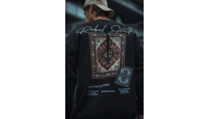 Erkek 3 iplik Pamuklu Bisiklet Yaka Baskılı SweatShirt - Siyah