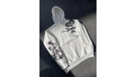 Erkek 3 İplik Pamuklu Kapüşonlu Baskılı Cepli Oversize Sweatshirt Hoodie - Beyaz Erkek 3 İplik Pamuklu Kapüşonlu Baskılı Cepli Oversize Sweatshirt Hoodie - Beyaz