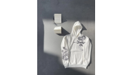 Erkek 3 İplik Pamuklu Kapüşonlu Baskılı Cepli Oversize Sweatshirt Hoodie - Beyaz Erkek 3 İplik Pamuklu Kapüşonlu Baskılı Cepli Oversize Sweatshirt Hoodie - Beyaz