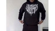 Erkek Kapüşonlu Kanguru Cepli Sweatshirt 3 İplik Pamuklu Baskılı Hoodie - Siyah Erkek Kapüşonlu Kanguru Cepli Sweatshirt 3 İplik Pamuklu Baskılı Hoodie - Siyah