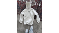 Erkek Kapüşonlu Kanguru Cepli Sweatshirt 3 İplik Pamuklu Baskılı Hoodie - Beyaz Erkek Kapüşonlu Kanguru Cepli Sweatshirt 3 İplik Pamuklu Baskılı Hoodie - Beyaz