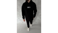 Erkek Kapüşonlu Kanguru Cepli Sweatshirt 3 İplik Pamuklu Baskılı Hoodie - Siyah Erkek Kapüşonlu Kanguru Cepli Sweatshirt 3 İplik Pamuklu Baskılı Hoodie - Siyah