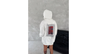 Kadın Kapüşonlu Kanguru Cepli Sweatshirt 3 İplik Pamuklu Baskılı Hoodie - Beyaz Kadın Kapüşonlu Kanguru Cepli Sweatshirt 3 İplik Pamuklu Baskılı Hoodie - Beyaz