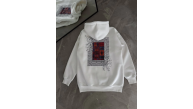 Kadın Kapüşonlu Kanguru Cepli Sweatshirt 3 İplik Pamuklu Baskılı Hoodie - Beyaz Kadın Kapüşonlu Kanguru Cepli Sweatshirt 3 İplik Pamuklu Baskılı Hoodie - Beyaz
