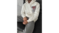 Erkek Kapüşonlu Kanguru Cepli Sweatshirt 3 İplik Pamuklu Baskılı Hoodie - Beyaz Erkek Kapüşonlu Kanguru Cepli Sweatshirt 3 İplik Pamuklu Baskılı Hoodie - Beyaz