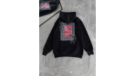 Kadın Kapüşonlu Kanguru Cepli Sweatshirt 3 İplik Pamuklu Baskılı Hoodie - Siyah Kadın Kapüşonlu Kanguru Cepli Sweatshirt 3 İplik Pamuklu Baskılı Hoodie - Siyah