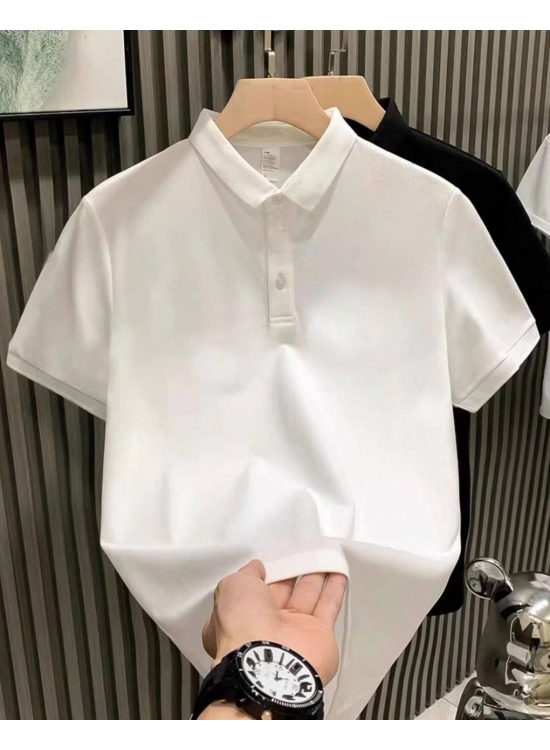 Erkek Polo Yaka Pike Kumaş Yazlık Tişört Düğmeli Düz kısa kol T-Shirt - Beyaz Erkek Polo Yaka Pike Kumaş Yazlık Tişört Düğmeli Düz kısa kol T-Shirt - Beyaz